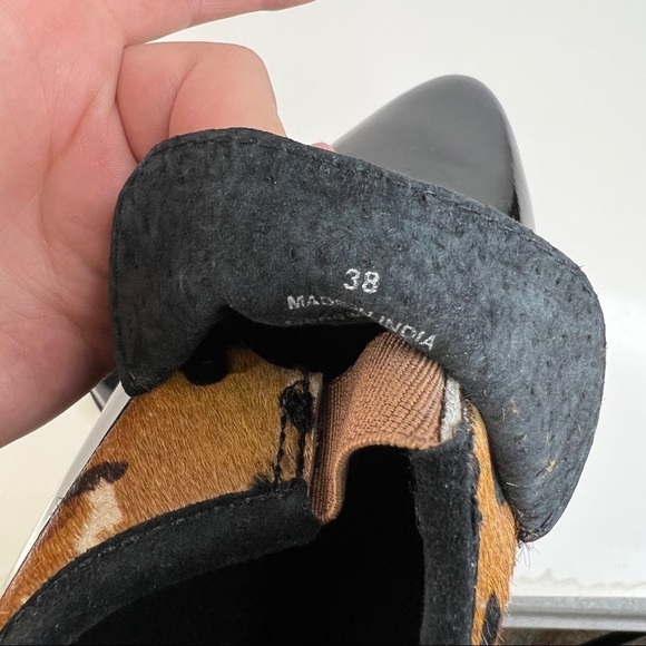 Free People Brady Slip On Leopard Cow Hair Patent Loafers Size EU 38/ US 8 - Picture 11 of 11